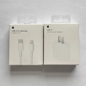 Apple iPhone USB-C Lightning Charging Cable & 20W Block Adapter - Brand New - Picture 1 of 2