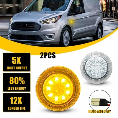 Luces de señal de giro lateral LED ámbar con lente transparente para Ford Transit Connect P 2010-23 Foto 1 de 4