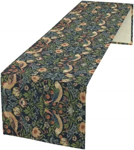 William Morris Strawberry Thief Table Runner 13x120inch, Morris-4 - Picture 1 of 6