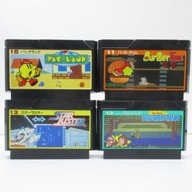 Pac-Land + Burger Time + Star Luster + Pro Wrestling Famicom FC Cartridge Namco