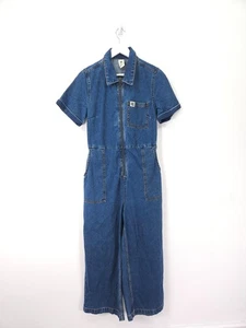 Mono Lucy & Yak Ragan Talla 12 Azul Marino Denim Algodón Boilersuit Bolsillos - Imagen 1 de 10