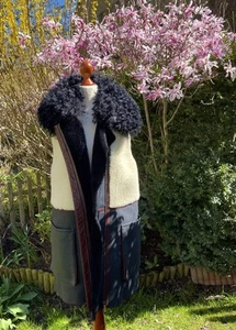 23. Diane von Fürstenberg Lammfellweste Lammfell Weste Leder TOP ! Gr. M 38 S 36 - Bild 1 von 12
