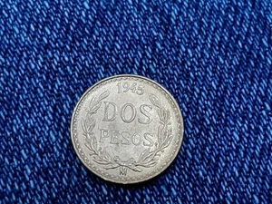 Vintage zwei 2 mexikanische Dos Pesos 1945 Goldmünzen U-KLASSE - Bild 1 von 6