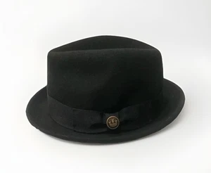 Goorin Bros Charlestowne Wool Pork Pie Fedora Hat Black - Small - 100-5799 BLK - Picture 1 of 12