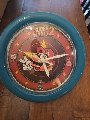 1989 Super Mario Bros II 8.5 Inches Clock Tested And Working - Image 1 of 4
