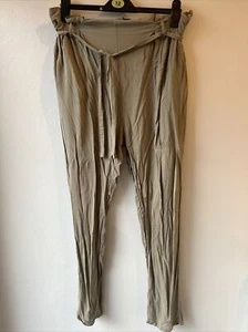 Womens Designer Select Size 18 Khaki Green Stretchy Waistband Trousers with belt - Picture 1 of 4