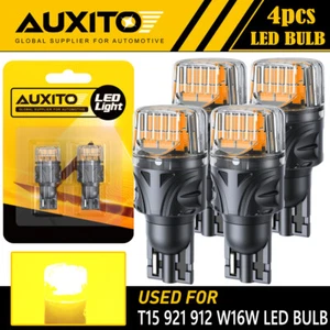 4PCS Auxito 912 Yellow T15 921 LED Backup Light Bulb Error Free Plug Play Amber - Picture 1 of 9