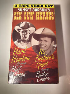 RARE 1980s Sunset Carson's Six Gun Heroes 2 VHS Set~ Hoot Gibson & Buster Crabbe