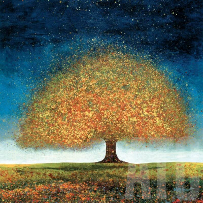 ARTTOCANVAS BRAND 27W"x27H" DREAMING TREE BLUE by MELISSA GRAVES-BROWN -SPLATTER CHOICES of CANVAS
