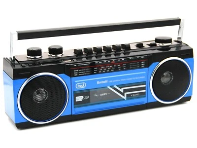 Radio Registratore con CASSETTA TREVI RR 501 BT Blu Bluetooth Stereo USB SD MP3 - Immagine 1 di 4