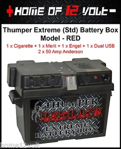 Battery Box DC POWER 12 V Cigarette Merit Dual USB Engel Fridge FIT 130 AH AGM - Picture 1 of 3