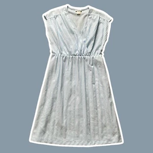VTG ~ 1970s ~ Ms Claire ~ Light Blue Stripe Dress ~ Drop Sleeve ~ Size 18.5 - Picture 1 of 5