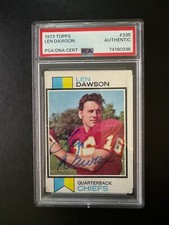 1973 Topps Len Dawson On Card In Person Auto Authentic PSA/DNA CERT #335 Chiefs