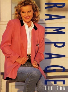 1992 Rampage Jeans Eva Herzigova moda vintage anuncio de revista de 1 página - Imagen 1 de 1