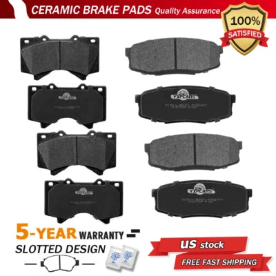Front & Rear Ceramic Brake Pads for 2007-2019 Toyota Sequoia Tundra Land Cruiser - Image 1 of 4
