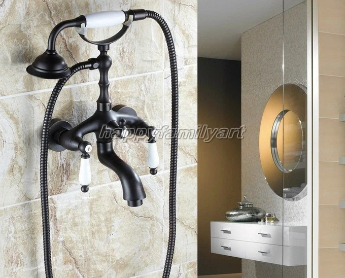 Black Oil Rubbed Brass Bathroom Clawfoot Tub Faucet Tap Hand Shower Set ytf039 - Image 1 of 1