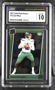 2021 Clearly Donruss Zach Wilson #52 CSG 10 Gem Mint New York Jets - Picture 1 of 2