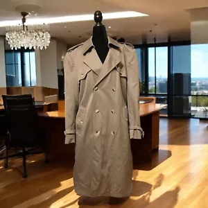 Vtg London Fog Towne Double-Breasted Trench Coat Mens Sz 44L Removable Lining - Picture 1 of 19