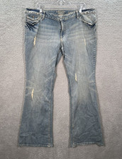 Arizona Jean Co Jeans Womens 19 Long Blue Favorite Flare Distressed Denim NEW