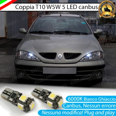 LUCI DI POSIZIONE LED RENAULT MEGANE I 5 LED CANBUS NO ERROR T10 W5W - Immagine 1 di 2