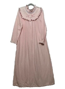 Vintage It’s A Charm Morgenmantel Damen L rosa bestickt Reißverschluss Morgenmantel - Bild 1 von 8