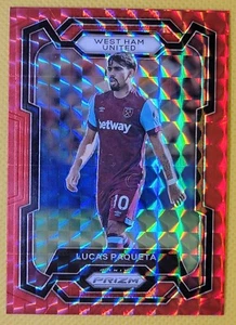 2023-24 Panini Prizm Premier League Mosaico Rojo Lucas Paqueta #221 West Ham Utd - Imagen 1 de 2