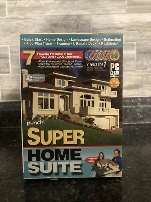 Punch Super Home Suite CD-ROM Win 95 And Up Used - Image 1 of 4