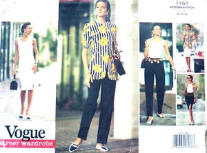 Vogue 1151 uncut pattern 5 pcs plus sizes 20-22-24 dress top skirt pants jacket - Picture 1 of 2