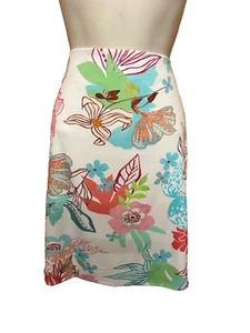 Designer MARC CAIN Summery Floral Cotton stretch size UK 14 Fully lined (L2225} - Picture 1 of 9