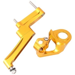 Fit Suzuki GSXR1300 1998-2015 CNC Steering Damper Stabilizer Mount Bracket Gold - Foto 1 di 6