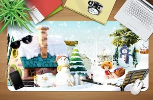 3D Girl Snowman I05 Christmas Non-slip Desk Mat Keyboard Pad An - Picture 1 of 7
