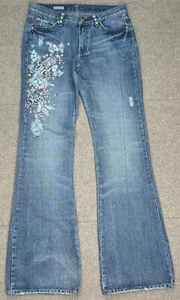 7 For All Mankind Zac Posen Women's Embroidered Flared Jeans Size 30 (30x34) - Picture 1 of 16
