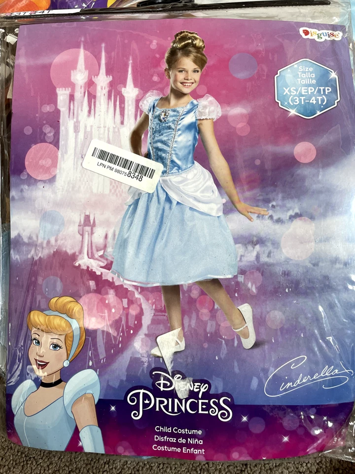 服装 儿童 学步儿童 灰姑娘 公主 带授权浮雕 3T-4T 连衣裙 — 第 1/1 张图片