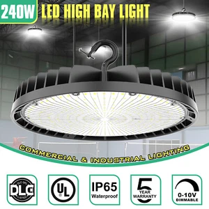 UFO LED High Bay Light 240W 36,000lm Dimmable Commercial LED Warehouse Lights - Picture 1 of 17