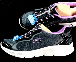 Skechers / Delux Comfort / SUNNY OASIS / Memory Foam / BLACK-PURPLE / Reg $75 - Picture 1 of 11