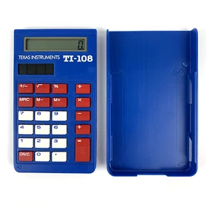 Texas Instruments TI-108 Basic Solar Calculator School Classroom w/ Cover Tested - Bild 1 von 5