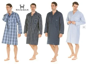 Haigman Mens 100% Cotton Soft Nightshirts. Striped or Checked Size M.L.XL.XX 91 - Picture 1 of 17