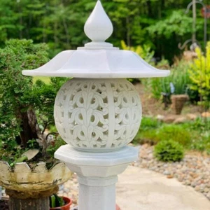 japanese white marble stone lantern - Picture 1 of 2
