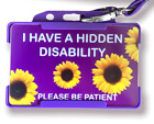 Fioletowa ukryta karta świadomości stanu zdrowia niepełnosprawności i fioletowa smycz
