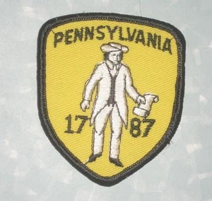 Parche Pennsylvania 1787 - recuerdo de viaje - 2 5/8" x 3" - estadista - Imagen 1 de 1