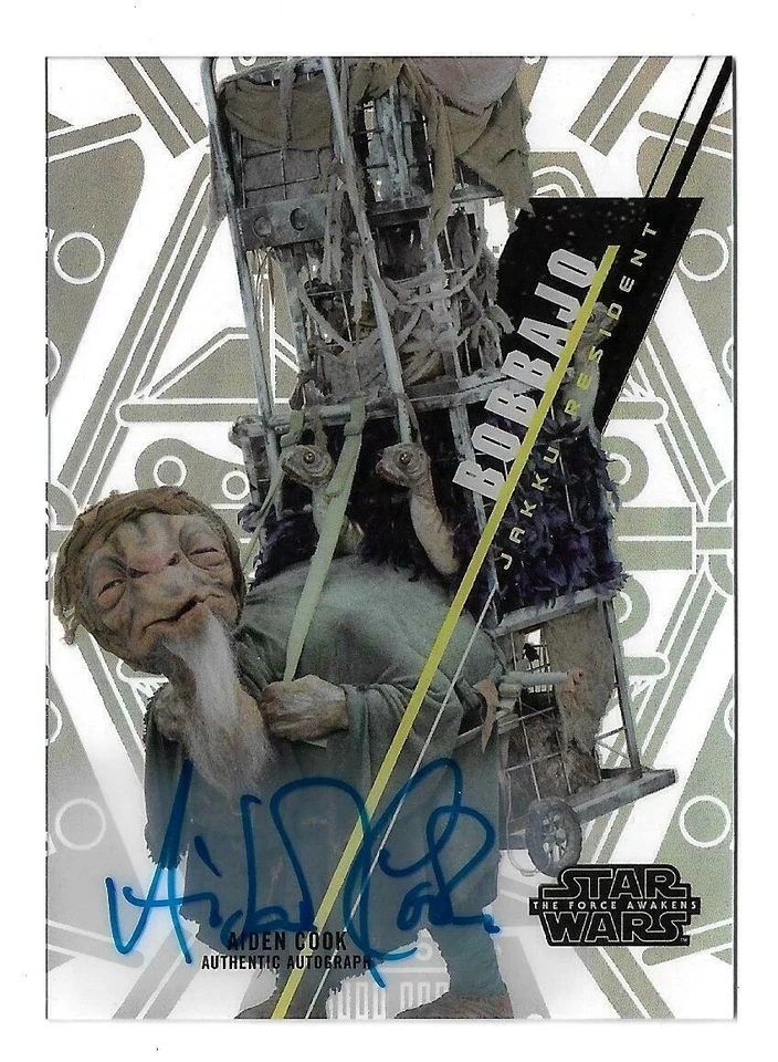 2016 Topps Star Wars High Tek Autograph Aidan Cook as Bobbajo - Image 1 of 1