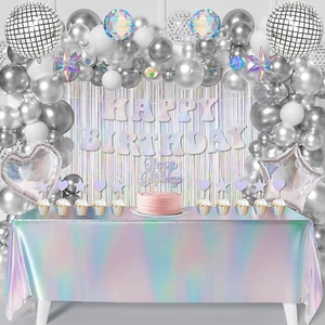 Iridescent Birthday Party Decoration Set 78Pcs, Disco Groovy 60S 70S Party Suppl - Picture 1 of 12