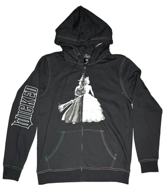 CHAQUETA CON CAPUCHA Wicked HOT TOPIC Elphaba & Glinda Split Cremallera Completa Tallas SM, MD, LG Foto 1 de 4