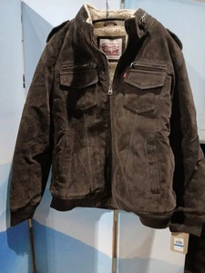 Neu Herren weiche Kunstleder Levi's Bomberjacke Small - Bild 1 von 8