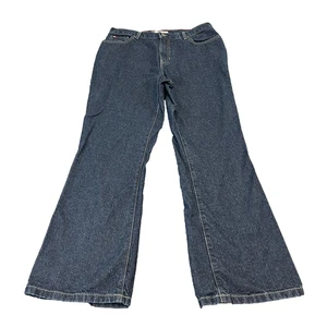 Tommy Hilfiger Womens Jeans 32 30 Relaxed Bootcut Baggy Loose Dark Blue Neppy - Picture 1 of 10