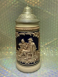 Vintage Gerz Pewter Lidded Stoneware Beer Stein West Germany Mug Used - Picture 1 of 12