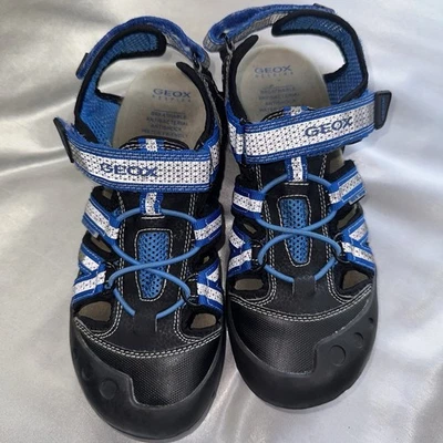 GEOX Respira Big Kids Outdoor Sandals Black Blue Boys size 3.5 (US) 35 (EU)* - Image 1 of 4
