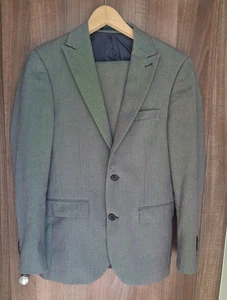 Next Men's 2-Piece Suit Slim Fit Jacket 36S Trousers 30" Waist 29" Leg Grey - Picture 1 of 18