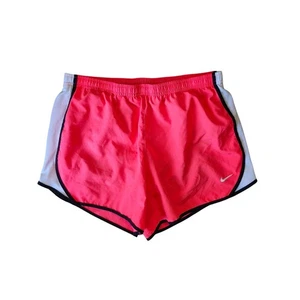 Nike Dri-FIT Running Shorts Girls XL (10–12) Black White Trim Neon Pink Lined - Picture 1 of 5
