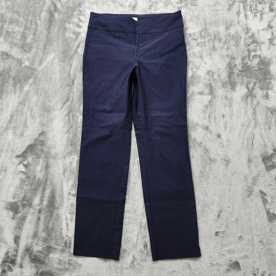 Charter Club Pants Womens 4PS Blue Pull On Cambridge Slim Leg Stretch Office  - Image 1 of 4